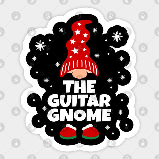 Funny Guitar Gnome Family Pajamas Christmas Gifts Sticker by Boneworkshop